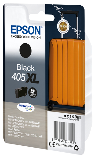 Epson 405XL - 18.9 ml - nero - originale - cartuccia d'inchiostro - per WorkForce WF-7310, 7830, 7835, 7840; WorkForce Pro WF-3820, 3825, 4820, 4825, 4830, 7840