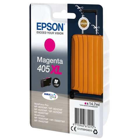 Epson 405XL - 14.7 ml - XL - magenta - originale - blister - cartuccia d'inchiostro - per WorkForce WF-7310, 7830, 7835, 7840; WorkForce Pro WF-3820, 3825, 4820, 4825, 4830, 7840