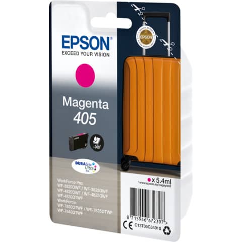 Epson 405 - 5.4 ml - magenta - originale - cartuccia d'inchiostro - per WorkForce WF-7310, 7830, 7835, 7840; WorkForce Pro WF-3820, 3825, 4820, 4825, 4830, 7840