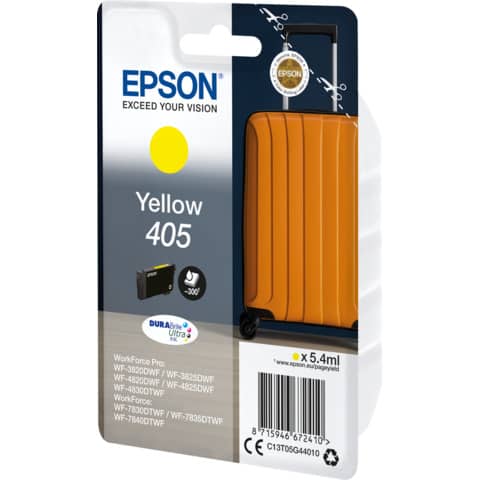 Epson 405 - 5.4 ml - giallo - originale - cartuccia d'inchiostro - per WorkForce WF-7310, 7830, 7835, 7840; WorkForce Pro WF-3820, 3825, 4820, 4825, 4830, 7840