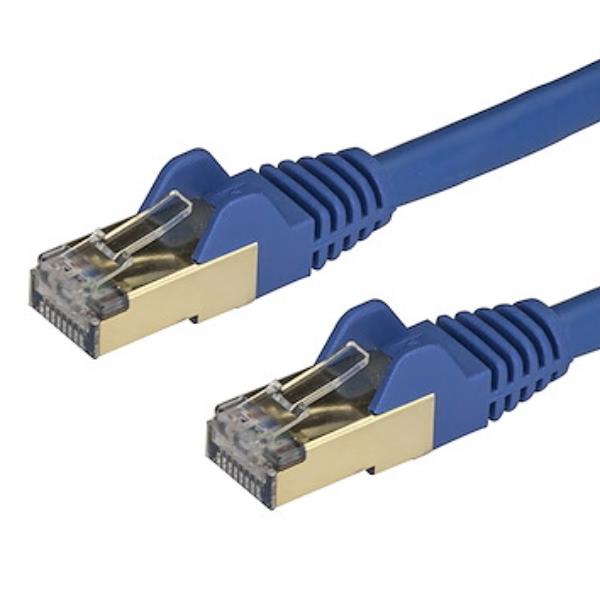 StarTech.com Cavo di rete Ethernet RJ45 CAT6a da 7.5m - Blu - Cavo in rame - Cavo Network (6ASPAT750CMBL) - Cavo patch - RJ-45 (M) a RJ-45 (M) - 7.5 m - STP - CAT 6a - stampato, antiaggrovigliamento - blu