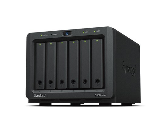 Synology Disk Station DS620slim - Server NAS - 6 alloggiamenti - SATA 6Gb/s - RAID 0, 1, 5, 6, 10, JBOD - RAM 2 GB - Gigabit Ethernet - iSCSI supporto