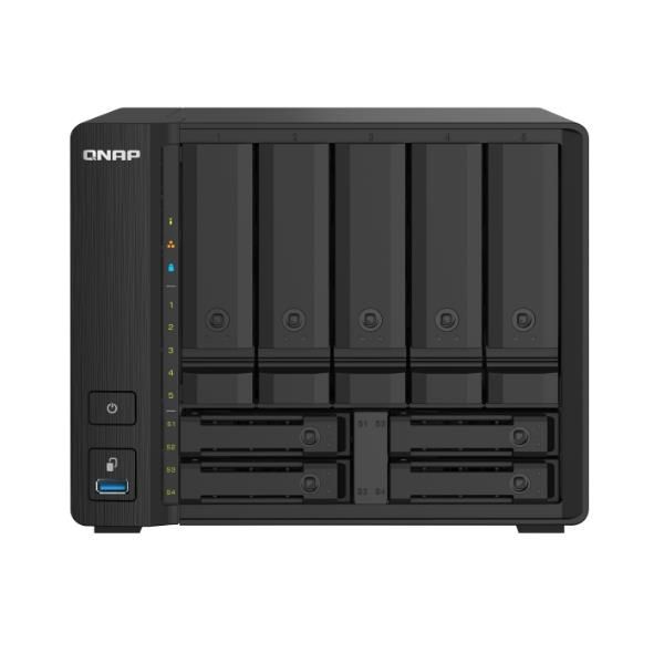 QNAP TS-932PX - Server NAS - 9 alloggiamenti - SATA 6Gb/s - RAID 0, 1, 5, 6, 10, 50, JBOD, sostituzione a caldo, hot spare 6, 60, 50 sostituzione a caldo, hot spare 10, 1 hot spare, hot spare 60 - RAM 4 GB - Gigabit Ethernet / 2.5 Gigabit Ethernet / 10 Gigabit Ethernet - iSCSI supporto