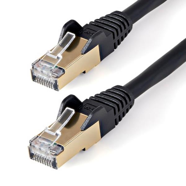 StarTech.com Cavo di rete Ethernet RJ45 CAT6a da 7.5m - Nero - Cavo in rame - Cavo Network (6ASPAT750CMBK) - Cavo patch - RJ-45 (M) a RJ-45 (M) - 7.5 m - STP - CAT 6a - stampato, antiaggrovigliamento - nero