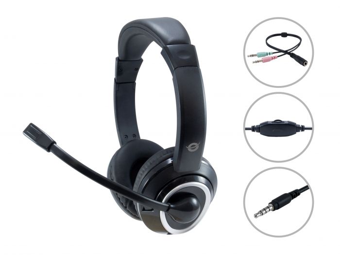 Conceptronic POLONA02BA - Cuffie con microfono - on-ear …