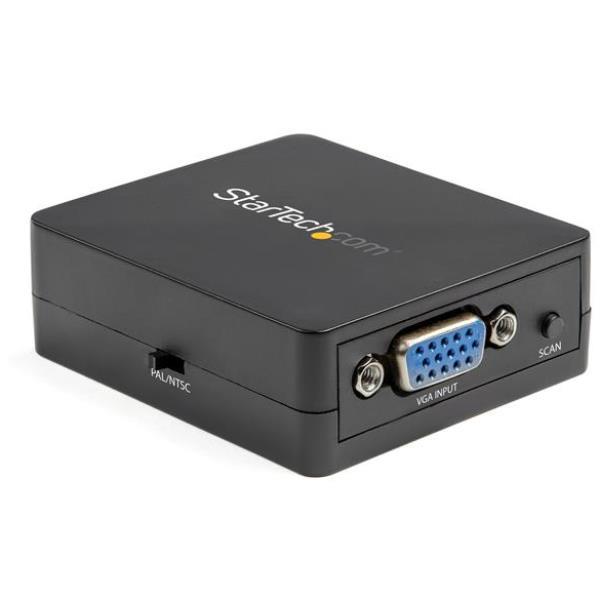 StarTech.com Convertitore VGA a RCA e S-Video - Alimentazione tramite USB - Adattatore video - VGA / S-Video / video composito - HD-15 (VGA) femmina a mini-DIN a 4 pin, RCA femmina - nero - attivo