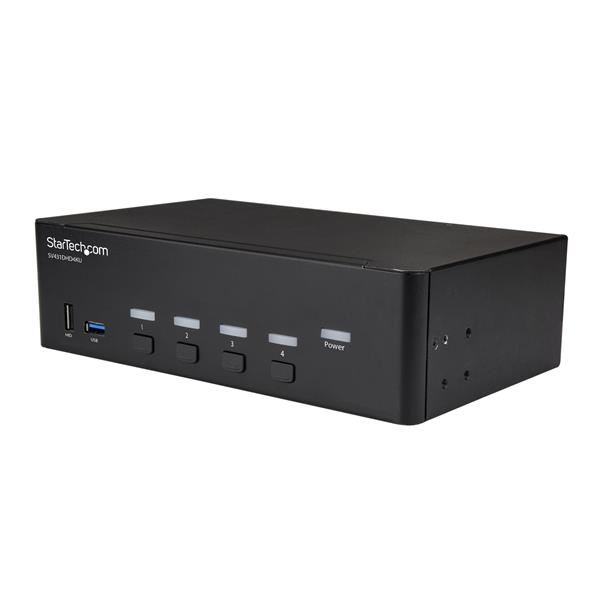StarTech.com Switch KVM a 4 Porte HDMI - 4K 30Hz - Doppio Display - Switch KVM / audio / USB - 4 x KVM / audio / USB - montabile su rack