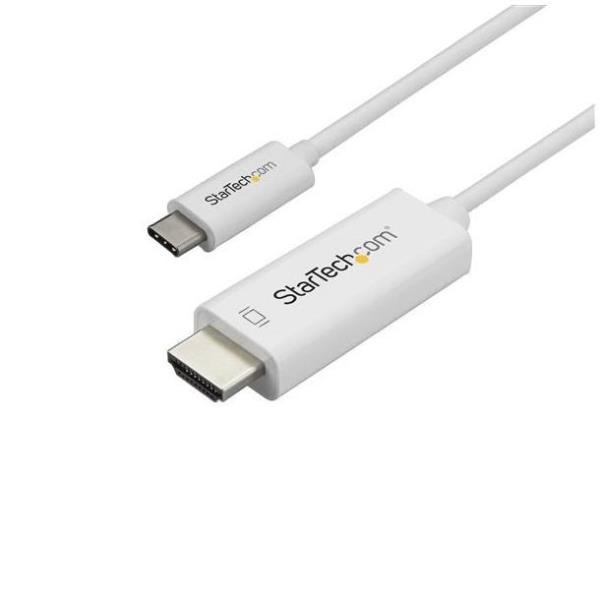 StarTech.com Cavo USB C a HDMI da 1m - Cavo Adattatore USB tipo C a HDMI 2.0 4K 60Hz - Compatibile con Thunderbolt 3 - Per monitor/display HDMI - DP 1.2 Alt Mode HBR2 - Bianco (CDP2HD1MWNL) - Cavo adattatore - USB-C maschio a HDMI maschio - 1 m - bianco - supporta 4K 60 Hz (3840 x 2160) - per P/N: TB4CDOCK