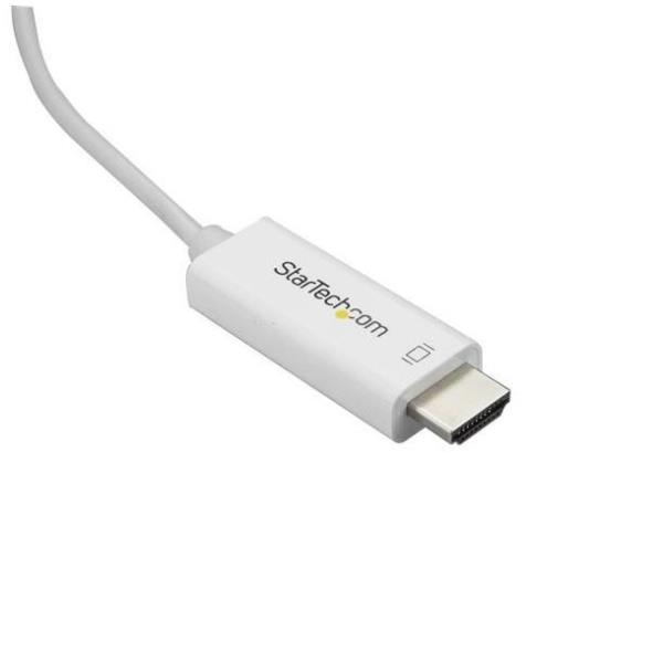 StarTech.com Cavo USB-C a HDMI da 3m - Cavetto USB 3.1 Tipo C a HDMI - 4k a 60Hz - Bianco - Adattatore video esterno - VL100 - USB-C - HDMI - bianco - per P/N: TB4CDOCK