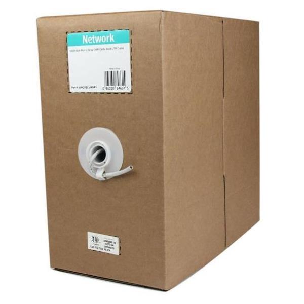 StarTech.com Rotolo in serie di cavi UTP solidi CMR Cat5e, 304,8 m colore grigio (WIRC5ECMRGRY) - Cavo bulk - 304.8 m - UTP - CAT 5e - compatto - grigio - per P/N: ST121HDWP, STUTPWALLA, USB110EXT2