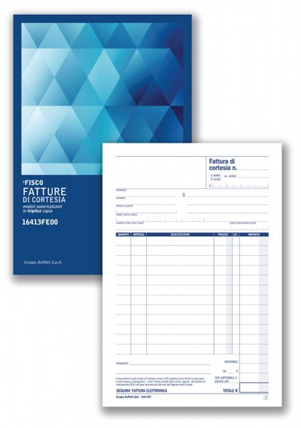 Blocco fatture di cortesia - 33/33/33 copie autoric. …
