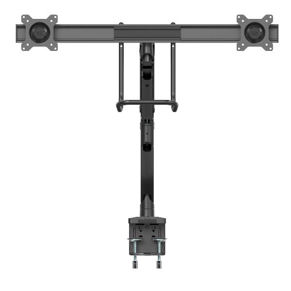 StarTech.com Supporto per doppio monitor - Regolazione altezza sincronizzata - Morsetto per monitor VESA da 17 "a 32" (ARMSLMBARDUO) - Kit montaggio - braccio regolabile - per 2 monitor - acciaio per lavori gravosi - nero - dimensione schermo: 17"-32" - montabile su desk