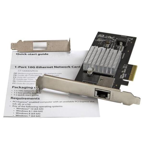StarTech.com Scheda di Rete RJ 45 Ethernet PCI express ad 1 porta da 10GBase - Adattatore PCIe NIC Gigabit Ethernet - Adattatore di rete - PCIe 2.0 profilo basso - 10Gb Ethernet x 1 - nero - per P/N: BNDTB10GI, BNDTB210GSFP, BNDTB310GNDP, BNDTB410GSFP, BNDTB4M2E1, BNDTBUSB3142