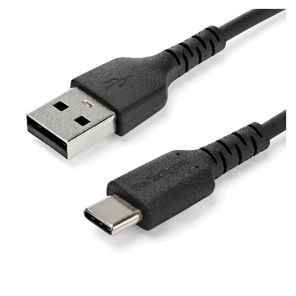 StarTech.com Cavo adattatore da USB 2.0 a USB-C di 1 m - Fibra aramidica e Protezione EMI - Cavo di ricarica TPI -Nero  (RUSB2AC1MB) - Cavo USB - USB (M) dritto a USB-C (M) dritto - Thunderbolt 3 / USB 2.0 - 1 m - nero - per P/N: CDP2HDUACP2, HB30AM4AB, HB31C2A2CME, HB31C3A1CME, SECTBLTDT, STNDTBLTMOB