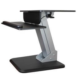 StarTech.com Postazione di lavoro Sit-Stand ergonomica - Altezza regolabile con molla a comando pneumatico - Kit montaggio (piastra di base, porta tastiera, braccio pneumatico, base, supporto per ripiano tastiera, postazione di lavoro, colonnina di montaggio, piccoli cuscinetti a pressione (ripiano tastiera), cuscinetti tondi a pressione (base), piastra posteriore (tastiera)) - per display LCD/dotazione PC - acciaio - nero, argento - dimensione schermo: 12"-30" - desktop - per P/N: ARMPIVOTB, ARMPIVOTHD, ARMPIVOTV2, LTRISERP, MONSTADJD, MONSTADJDL, MONSTADQI