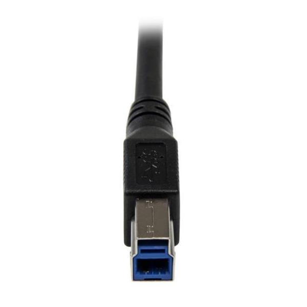 StarTech.com Cavo USB 3.0 SuperSpeed da 1 m nero - Angolare destro A a B - M/M (USB3SAB1MRA) - Cavo USB - USB Type B (M) a USB Tipo A (M) - USB 3.0 - 1 m - stampato, connettore angolato destro - nero - per P/N: HB30A4AIB, HB30C4AIB, HB31C4AB, S351BMU33ET, S351BMU33ETG, S352BU313R, SDOCK2U313R