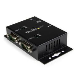 StarTech.com Hub adattatore USB a seriale 2 porte per montaggio a parete con clip per guide DIN (ICUSB2322I) - Scheda seriale - USB 2.0 - RS-232 x 2 - nero