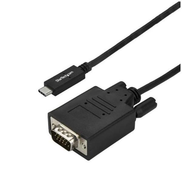 StarTech.com Cavo USB C a VGA 3m - Cavo adattatore USB tipo C a VGA 1920x1200/1080p - Compatibile con Thunderbolt 3 - Per monitor/proiettore VGA - DP Alt Mode HBR2 - Nero (CDP2VGA3MBNL) - Adattatore video esterno - RTD2166 / RTS5404 - USB-C - VGA - nero - per P/N: TB4CDOCK