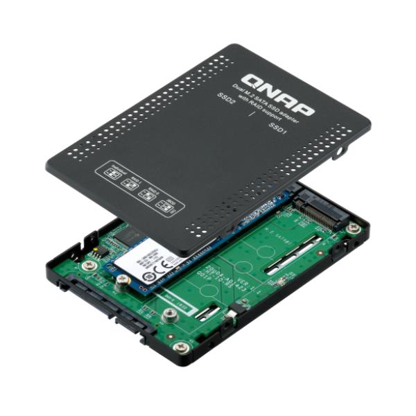 QNAP QDA-A2MAR - Comprensivo di RAID interno - da 2,5" a 2 x M.2 - RAID 0, 1, JBOD - SATA 6Gb/s
