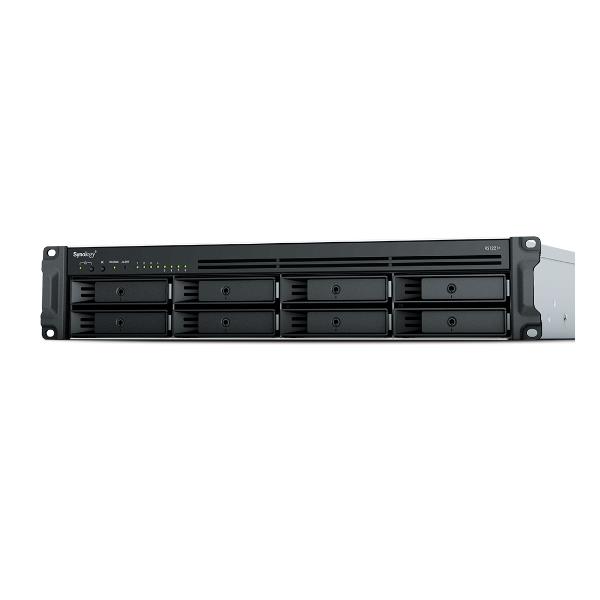 Synology RackStation RS1221RP+ - Server NAS - 8 alloggiamenti - montabile in rack - SATA 6Gb/s - RAID 0, 1, 5, 6, 10, JBOD, sostituzione a caldo, hot spare 6, hot spare 10, 1 hot spare - RAM 4 GB - Gigabit Ethernet - iSCSI supporto - 2U