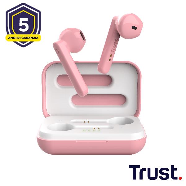 Trust Primo Touch - True wireless earphones con microfono - in-ear - Bluetooth - rosa