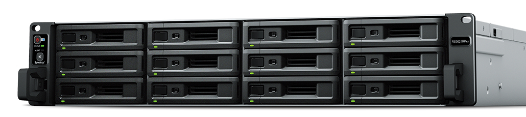 Synology RackStation RS3621RPxs - Server NAS - 12 alloggiamenti - montabile in rack - SATA 6Gb/s - RAID 0, 1, 5, 6, 10, JBOD, sostituzione a caldo, hot spare 6, hot spare 10, 1 hot spare, RAID F1, hot spare F1 - RAM 8 GB - Gigabit Ethernet - iSCSI supporto - 2U