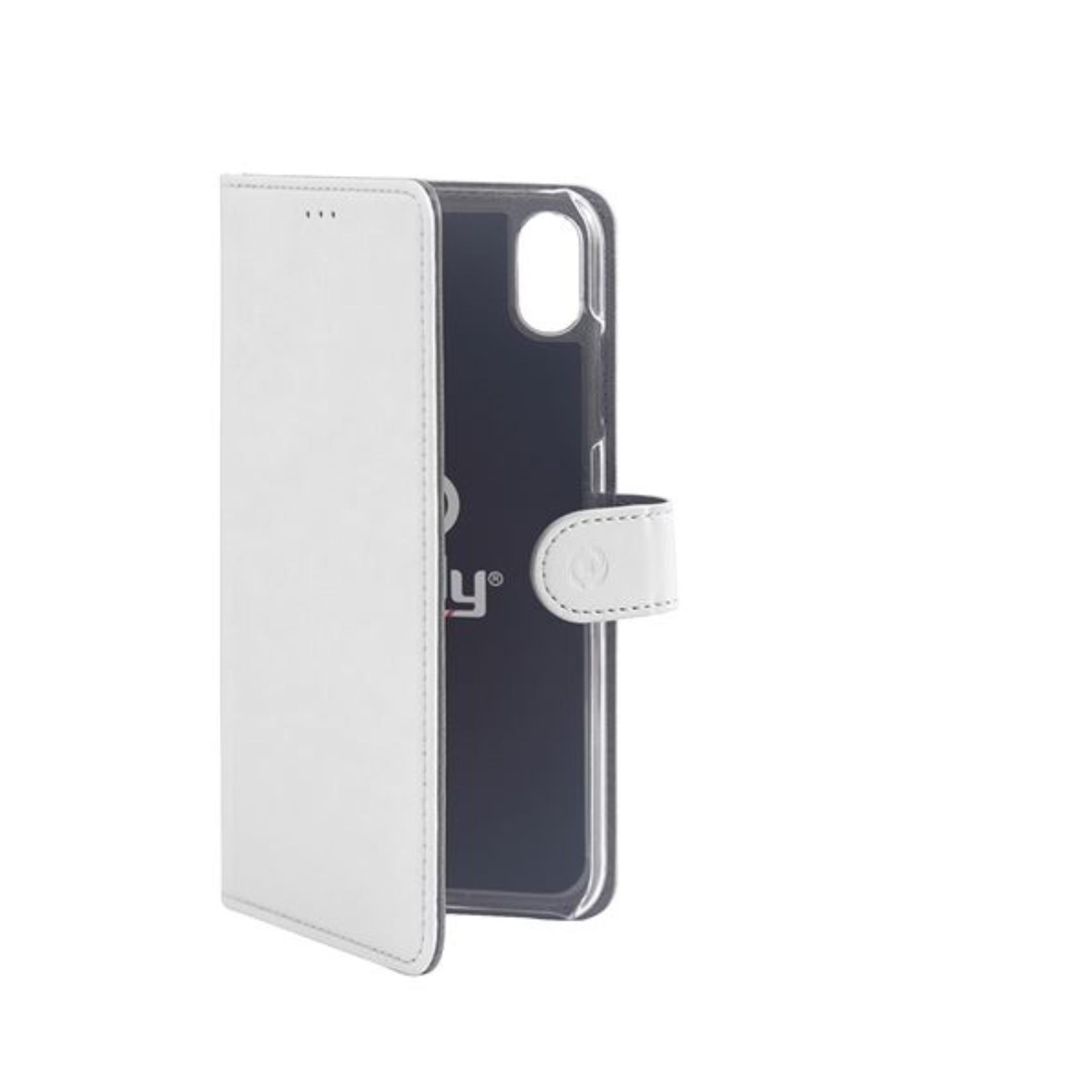 Celly Wally WALLY998WH - Flip cover per cellulare - ecopelle - bianco - per Apple iPhone XR