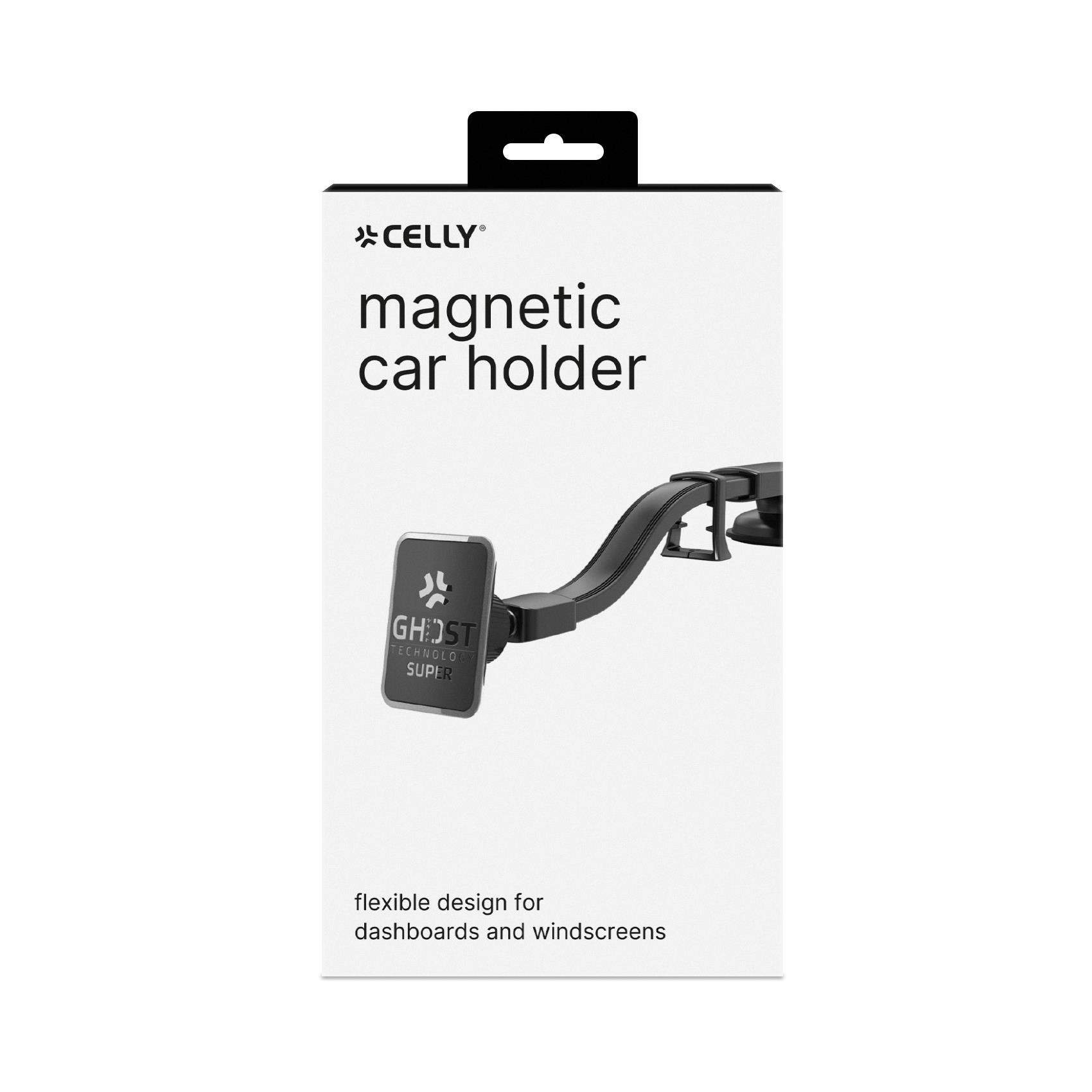 Celly Ghost Super Flex - Supporto carta magnetica per telefono cellulare - nero