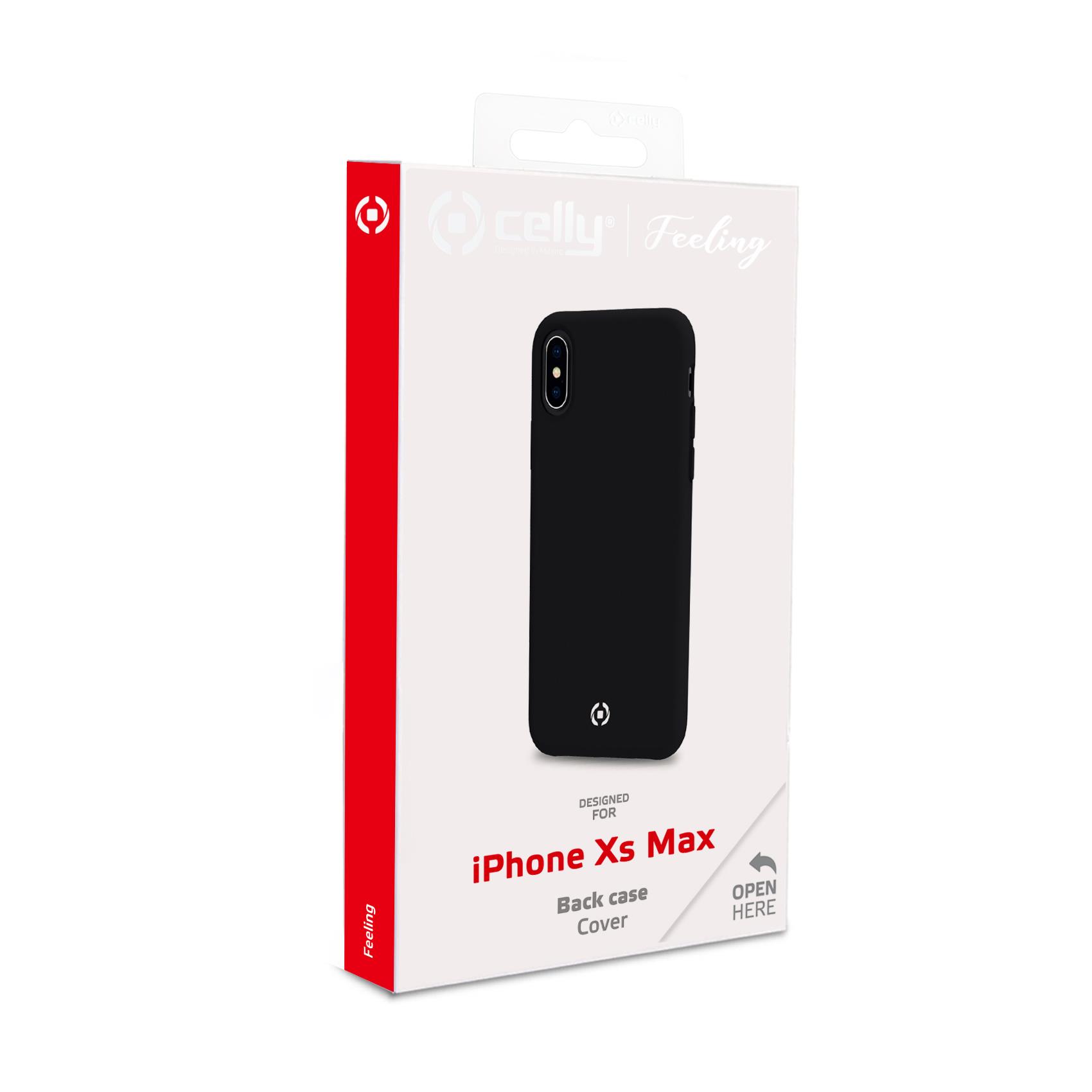 Celly FEELING FEELING999BK - Cover per cellulare - silicone liquido - nero - per Apple iPhone XS Max