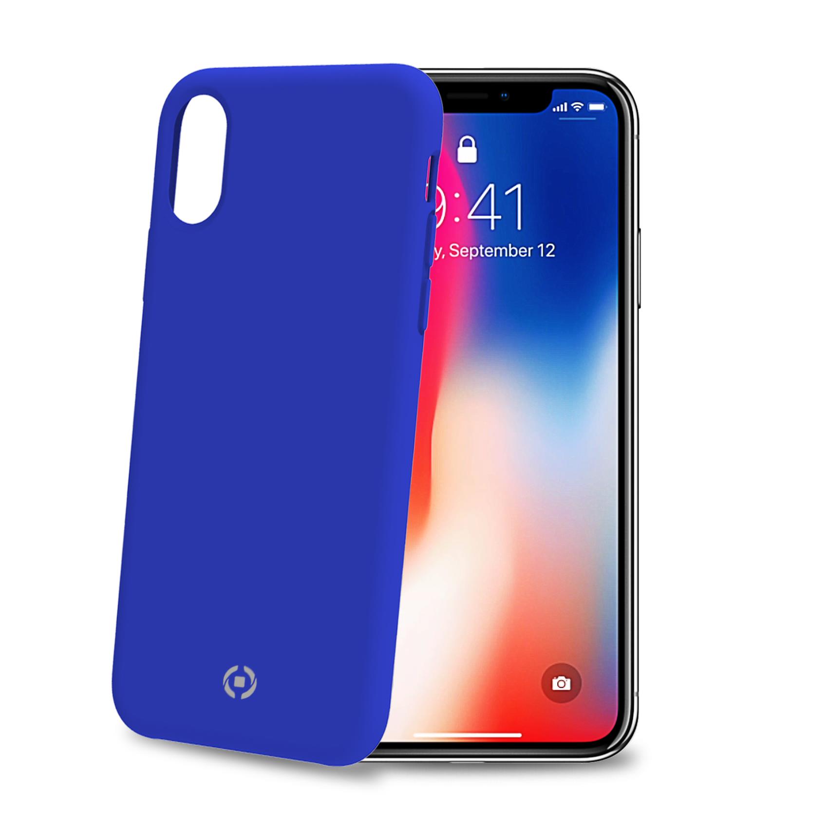 Celly FEELING FEELING900BL - Cover per cellulare - silicone liquido - blu - per Apple iPhone X