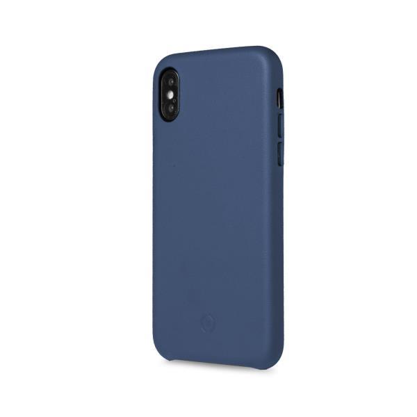 Celly Superior - Cover per cellulare - similpelle - blu - per Apple iPhone XS Max