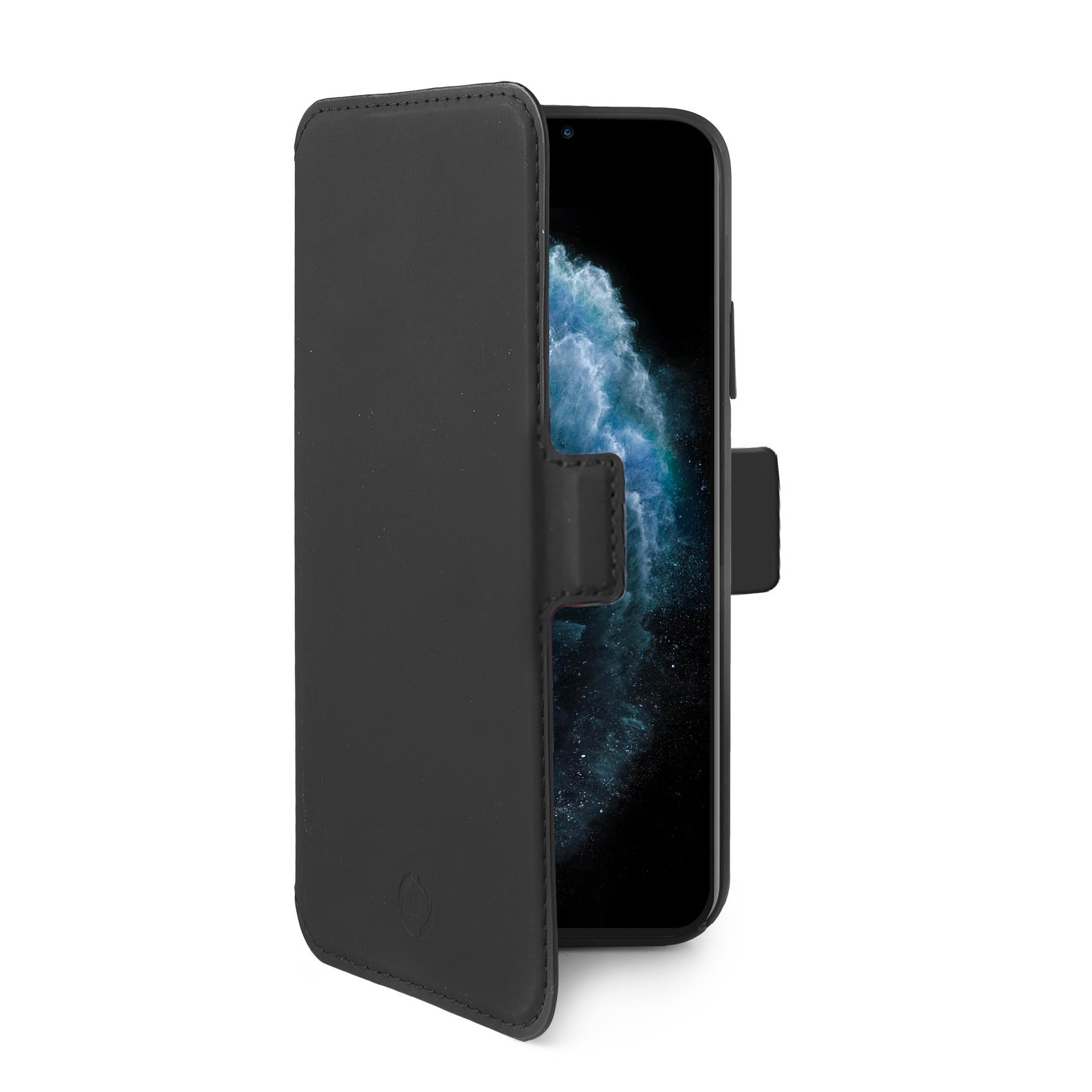 Celly PrestigeM - Flip cover per cellulare - poliuretano - nero opaco, morbido al tatto - per Apple iPhone 11 Pro Max