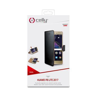 Celly WALLY642 - Flip cover per cellulare - similpelle - nero - per Huawei P8 Lite 2017