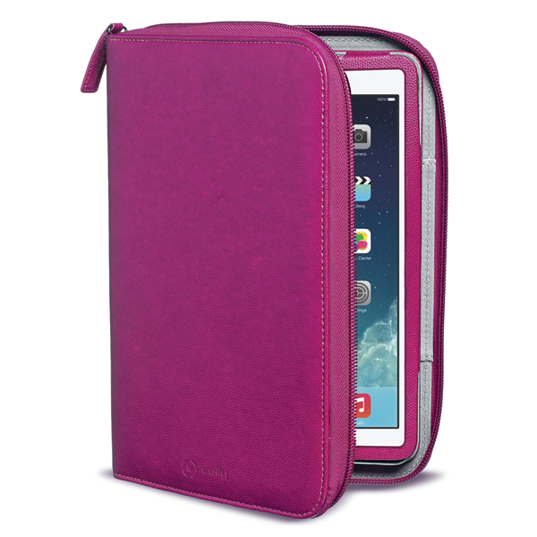 CELLY ORGANIZER2502 - Custodia per tablet - ecopelle - ciliegia - per Apple iPad Air