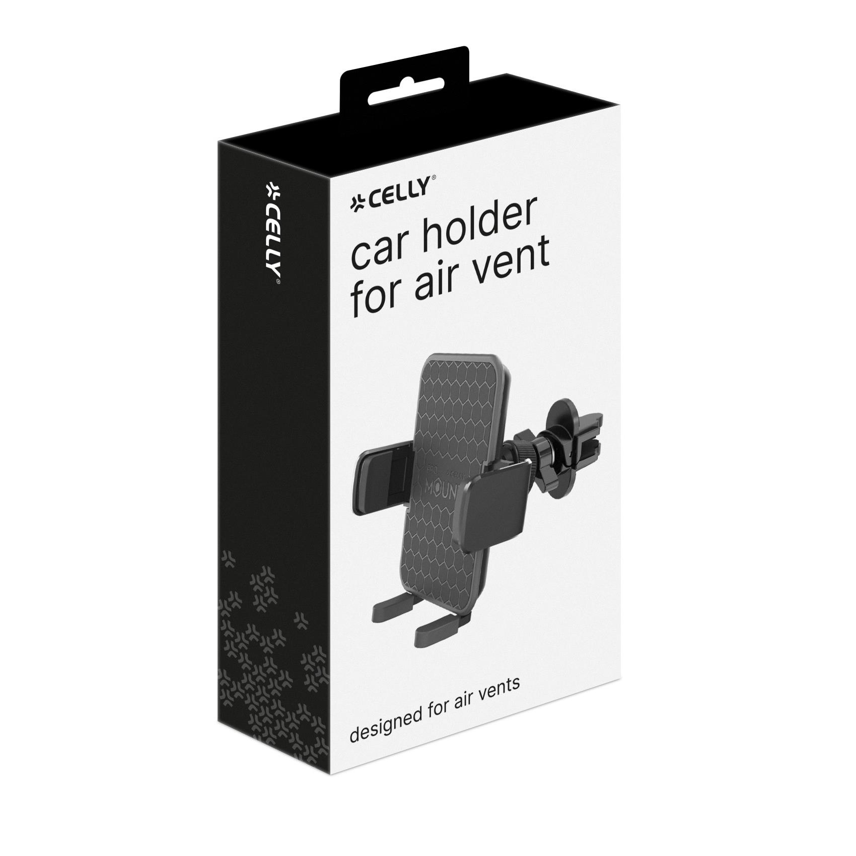 Celly Mount Vent Plus - Supporto per auto per telefono cellulare - fino a 6,5" - nero