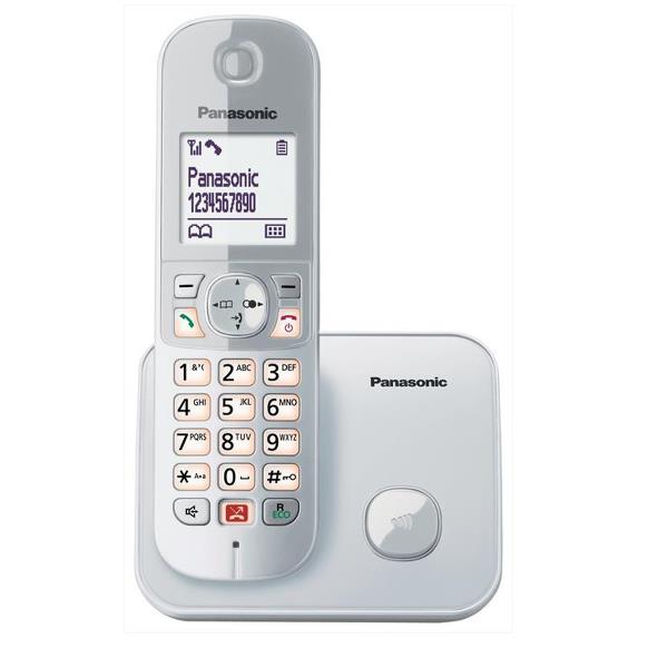 Panasonic KX-TG6851 - Telefono cordless con ID chiamante/chiamata in attesa - DECTGAP - 3-way capacità di chiamata - argento perla