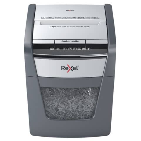 Rexel Optimum AutoFeed+ 50X - Distruggidocumenti - taglio incrociato - 4 x 28 mm - P-4