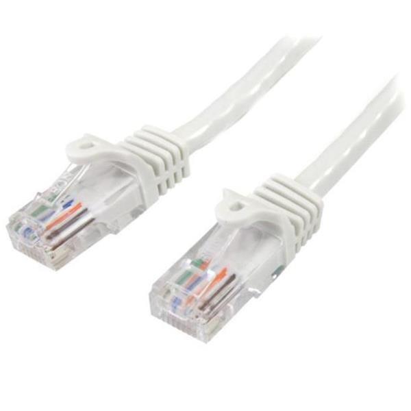 StarTech.com Cavo di Rete da 7m Bianco Cat5e Ethernet RJ45 Antigroviglio - Cavo Patch Snagless (45PAT7MWH) - Cavo patch - RJ-45 (M) a RJ-45 (M) - 7 m - UTP - CAT 5e - antiaggrovigliamento - bianco