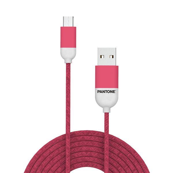 Pantone - Cavo USB - Micro-USB Tipo B (M) a USB (M) - 2.4 A - 1.5 m - rosa
