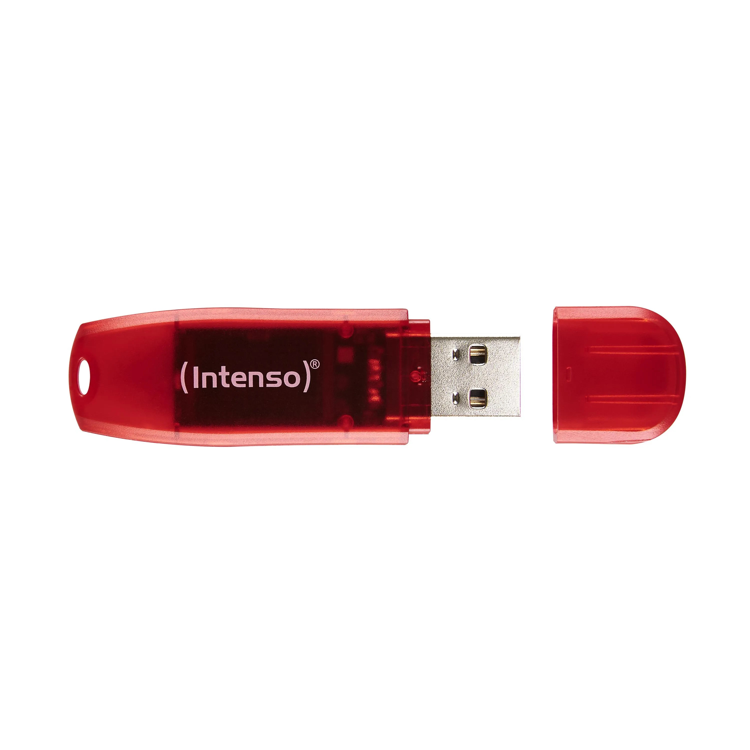Intenso Rainbow Line - Chiavetta USB - 128 GB - USB 2.0 - rosso trasparente