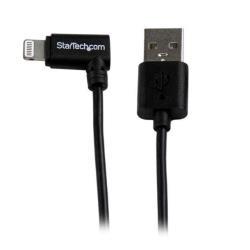 StarTech.com Cavo connettore ad angolo lightning a 8 pin Apple a USB nero da 1 m per iPhone/iPod/iPad - Cavo Lightning - Lightning maschio a USB maschio - 1 m - a doppia schermatura - nero - connettore angolato - per Apple iPad/iPhone/iPod (Lightning)