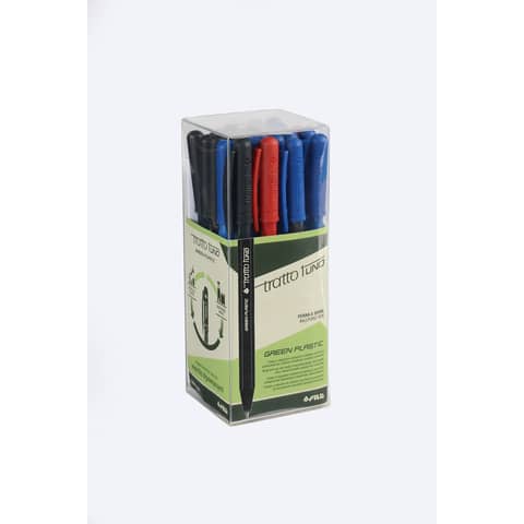 tratto 1Uno - Penna a sfera - nero, rosso, blu - 1 mm - retrattile (pacchetto di 24)