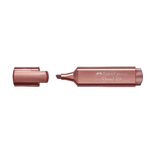 Faber-Castell Textliner 46 - Evidenziatore - permanente - rosso metallic glorious - inchiostro base acqua - 1-5 mm