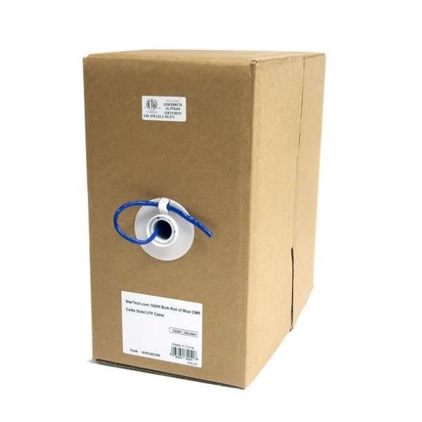 StarTech.com Rotolo in serie di cavi UTP solidi CMR Cat5e, 304,8 m, colore blu - Cavo bulk - 305 m - UTP - CAT 5e - compatto - blu - per P/N: POEEXT2GAT, ST1000SPEXI, ST5GPEXNB, USB2001EXT2P, USB2001EXT2PNA, USB2001EXTV