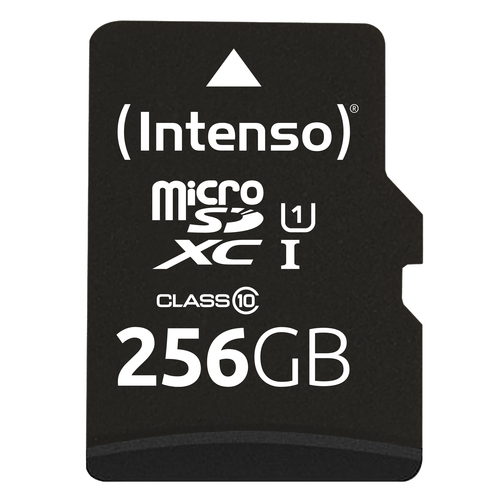 Intenso Premium - Scheda di memoria flash (adattatore da microSDXC a SD in dotazione) - 256 GB - UHS-I / Class10 - UHS-I microSDXC