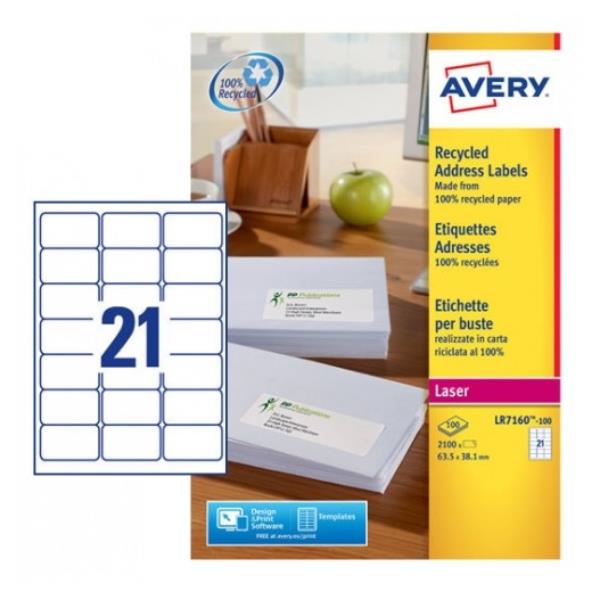 Avery QuickPEEL Recycled Labels - Bianco naturale - …