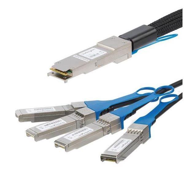 StarTech.com CAVO QSFP+ Breakout a connessione diretta - QSFP+ a 4x SFP+ da 2m - Cavo Twinax passivo - Cavo di breakout - QSFP+ serrato a SFP+ serrato - 2 m - biassiale - SFF-8431/SFF-8432/SFF-8436 - passivo - nero