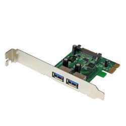 StarTech.com Scheda adattatore PCI Express (PCIe) SuperSpeed a 2 porte USB 3.0 con UASP - Alimentazione SATA (PEXUSB3S24) - Adattatore USB - PCIe - USB 3.0 x 2 - per P/N: CFASTRWU3, ST3300GU3B, ST4300U3C1, ST4300U3C1B, ST7300U3M, ST7300USBME, USB3S2ESATA3