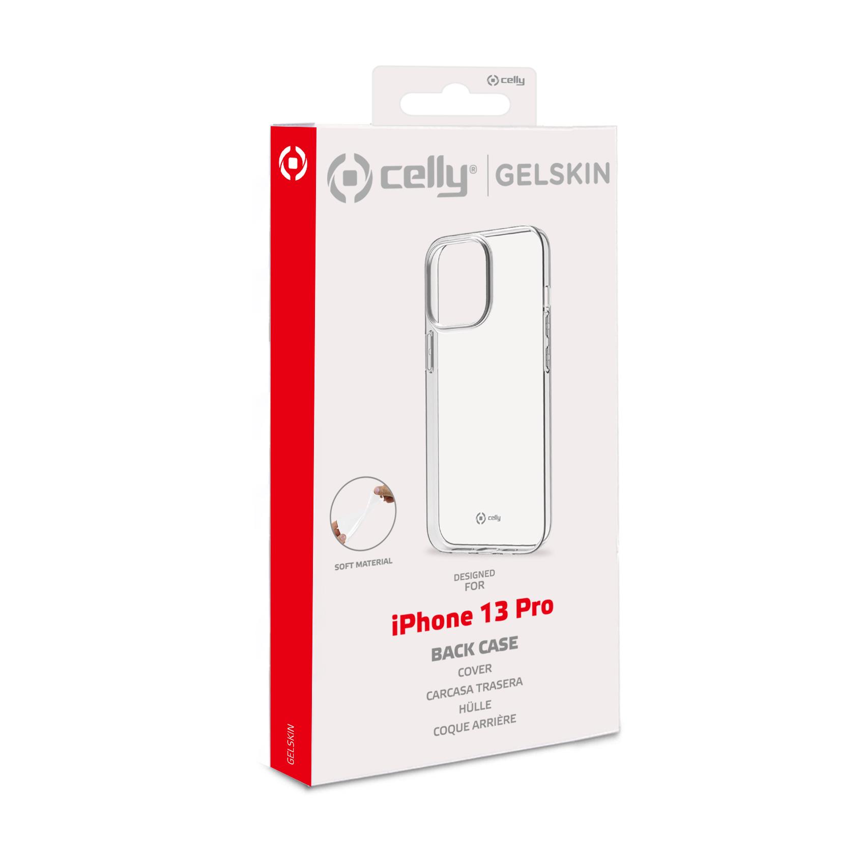 Celly Gelskin - Cover per cellulare - TPU (poliuretano termoplastico) - trasparente - per Apple iPhone 13 Pro