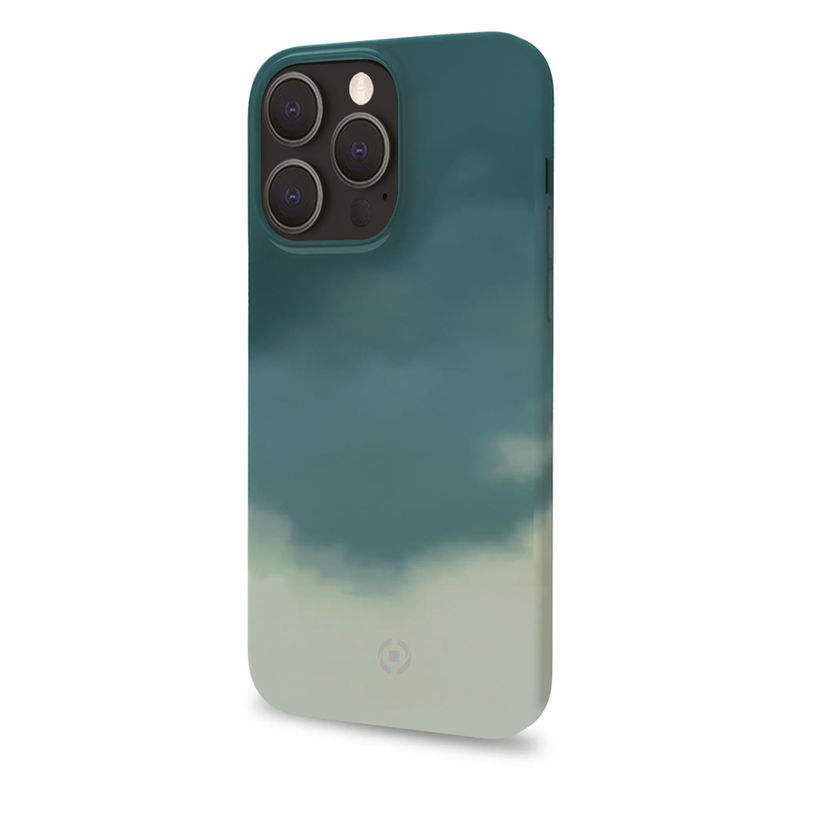 Celly Watercol - Cover per cellulare - TPU (poliuretano termoplastico), rivestimento in silicone - verde - per Apple iPhone 13 Pro Max